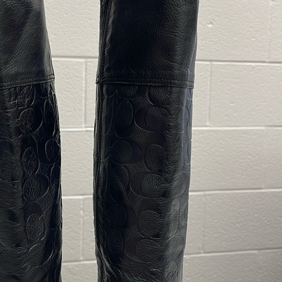 COACH Elitta Embossed Signature C Knee High Soft Leather Boots 7.5 B - Picture 3 of 16